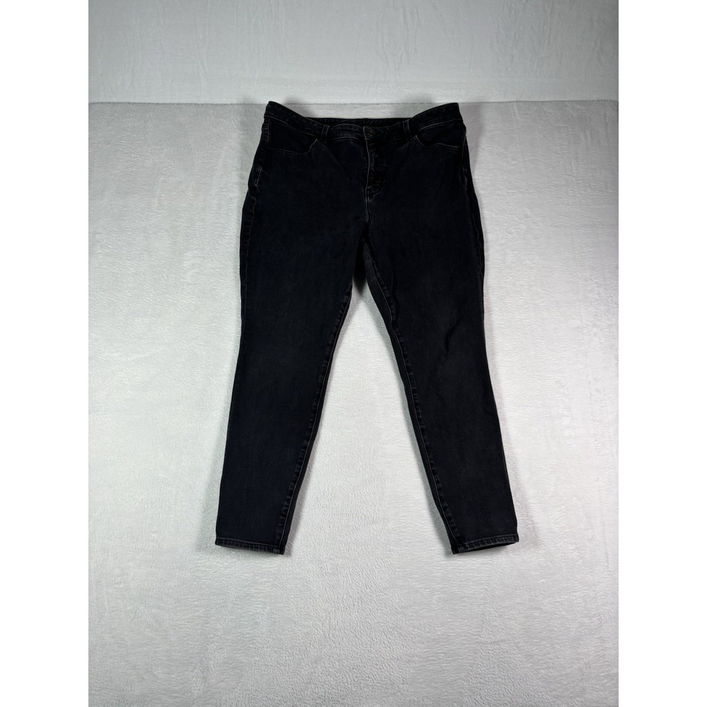American Eagle The Dream Jean Super Hi-Rise Jegging Black Stretch Dark Wash Sz18